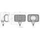 Lampa robocza LED, prostokątna 90W 6000lm LA104211 | Exvi