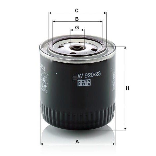Filtr wymienny oleju smarowego W92023 | Exvi