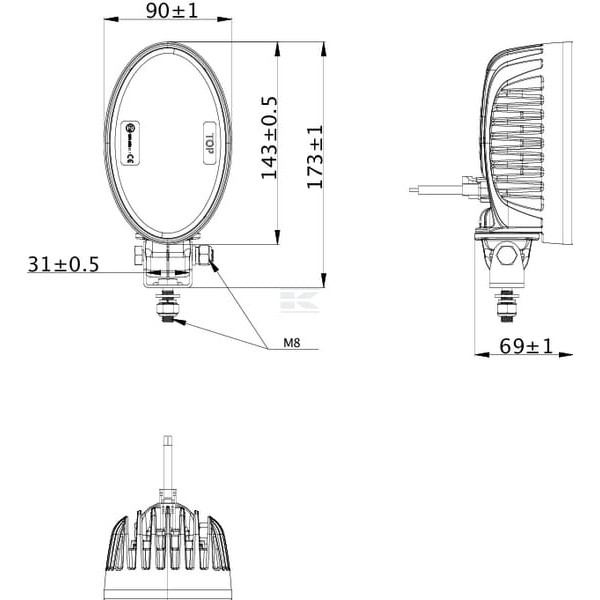 Lampa robocza LED, owalna 24W 2240lm światło LA10445 | Exvi