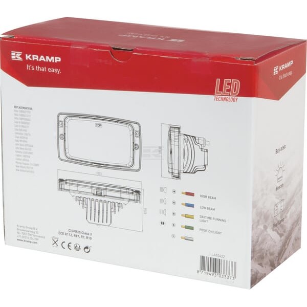 Reflektor przedni LED, 24/22W prostokątny LA10422 | Exvi