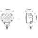 Lampa robocza LED, owalna 30W 3000lm LA10433 | Exvi
