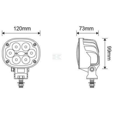 Lampa robocza LED, owalna 30W 3000lm LA10433 | Exvi