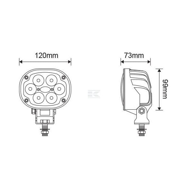 Lampa robocza LED, owalna 30W 3000lm LA10433 | Exvi