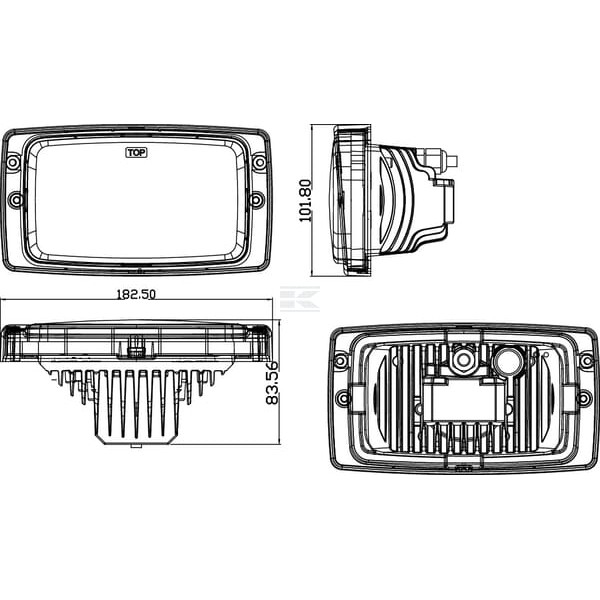 Reflektor przedni LED, 24/22W prostokątny LA10422 | Exvi