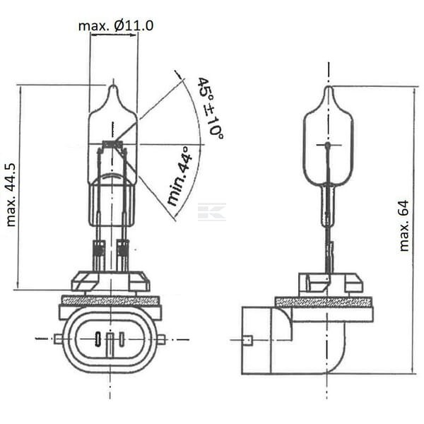 Żarówka 12V 37.5W PGJ13 B37513KR | Exvi