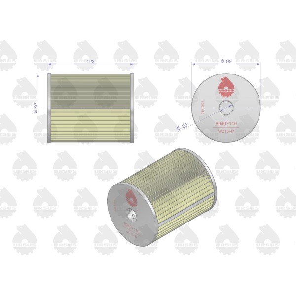 Wkład filtra oleju WO10-47 C-385 89/40-711/0 | Exvi