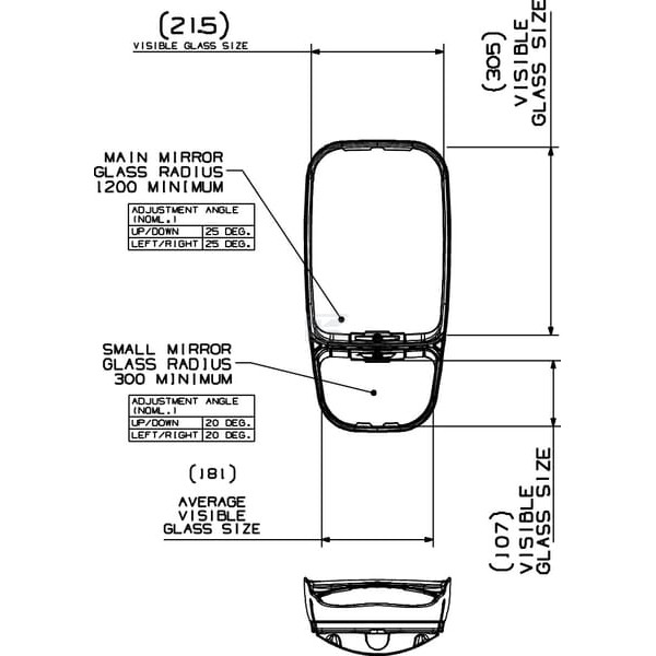 Lusterko dzielone 12V (prawe) 7135014 | Exvi