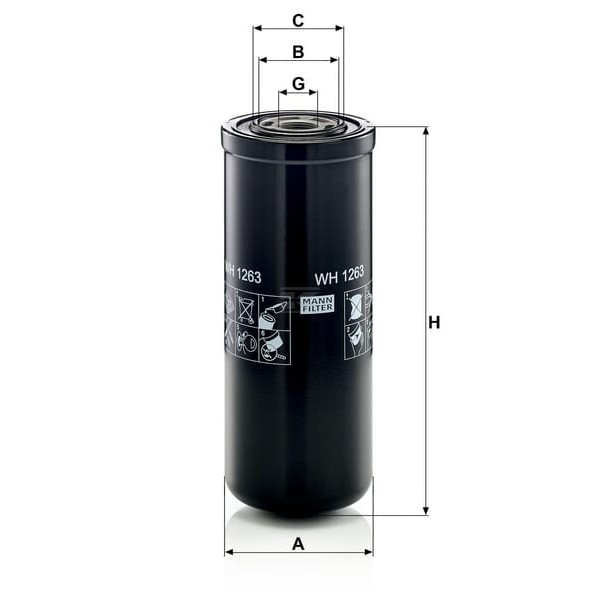 Filtr wymienny oleju WH1263 | Exvi