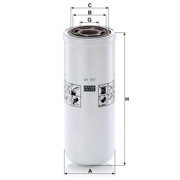 Filtr wymienny oleju WH1257 | Exvi