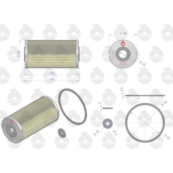 Wkład filtra paliwa wstępny WP10-3 C-385 931207U | Exvi
