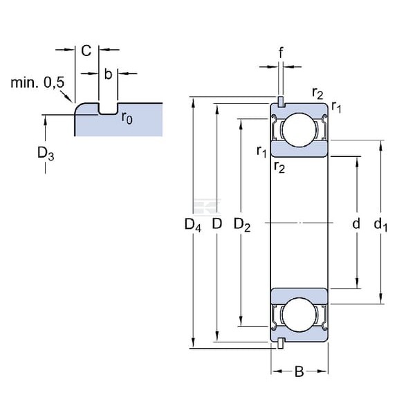 Łożysko kulkowe zwykłe 35x80x21 mm SKF 75006307 | Exvi