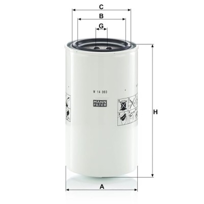 Filtr hydrauliczny W14003 | Exvi
