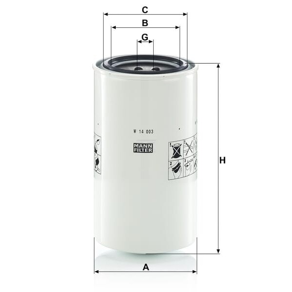 Filtr hydrauliczny W14003 | Exvi