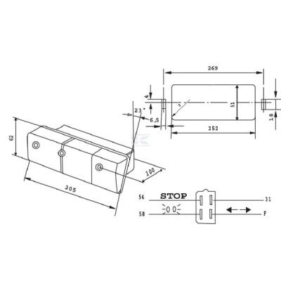 Lampa tylna zespolona 305x62mm, lewa Cobo 02350000 | Exvi