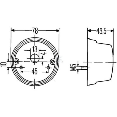 Lampa tylna zespolona, okrągła 12V 2SB001259261 | Exvi