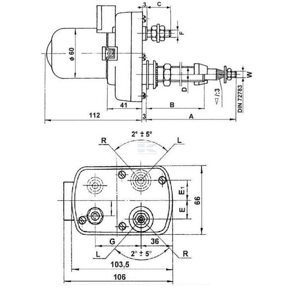 Silnik wycieraczek 12V 135° Wał L:53mm CA503403045 | Exvi
