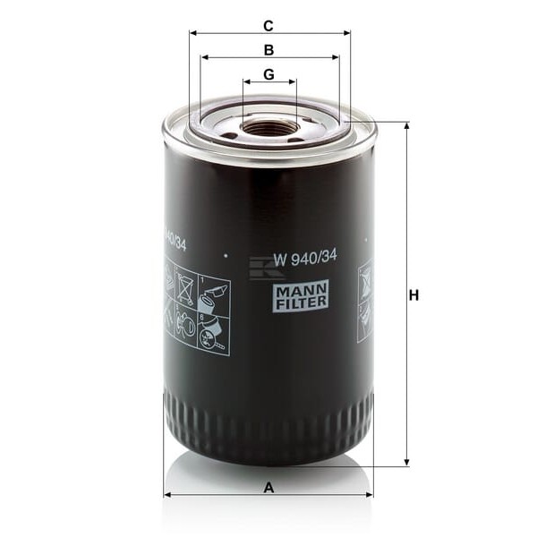 Filtr oleju W94034 | Exvi