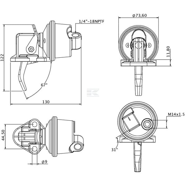 Pompa paliwa zasilająca Kramp J928143KR | Exvi