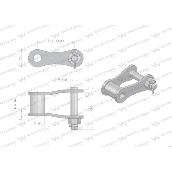 Półzamek łańcucha S55X (R1 41.30) zastosowanie PS55X | Exvi