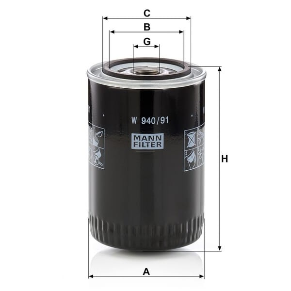 Filtr oleju W94091 | Exvi
