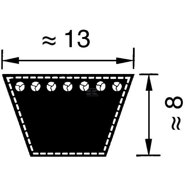 Pas klinowy Optibelt, A33 13x841 VB13841 | Exvi