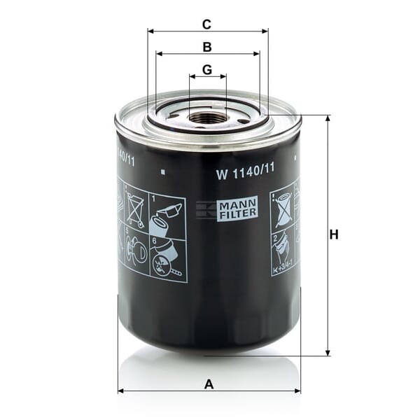 Filtr oleju Mann & Hummel W114011 | Exvi