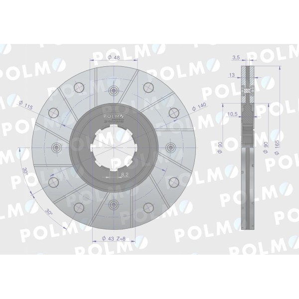 Tarcza hamulca fi 165 nowy typ 5040241720P | Exvi