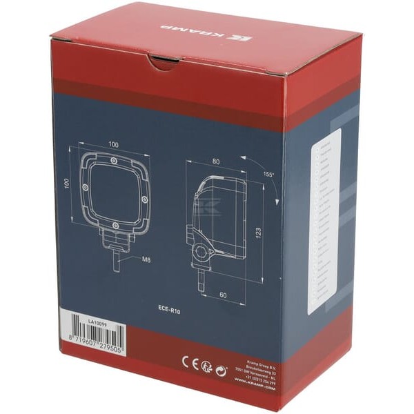 Lampa robocza LED, kwadratowa 13.5W 1800lm LA10099 | Exvi