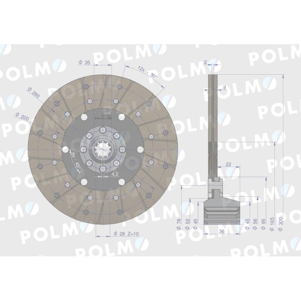 Tarcza sprzęgła 4460000 Bizon POLMO 50/40-250/2 | Exvi