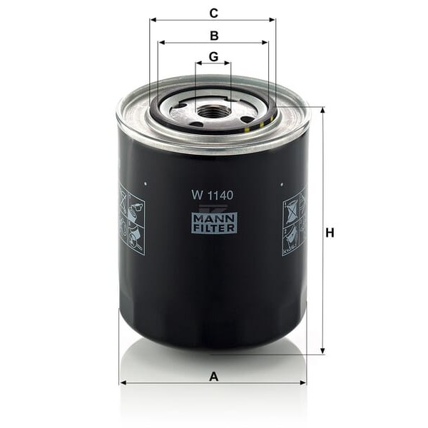 Filtr oleju Mann & Hummel W1140 | Exvi