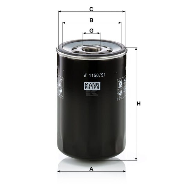 Filtr hydrauliczny W115091 | Exvi