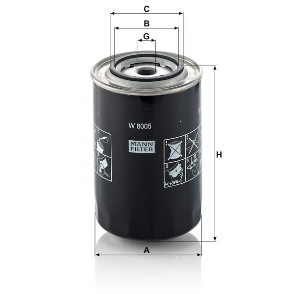 Filtr oleju W8005 | Exvi