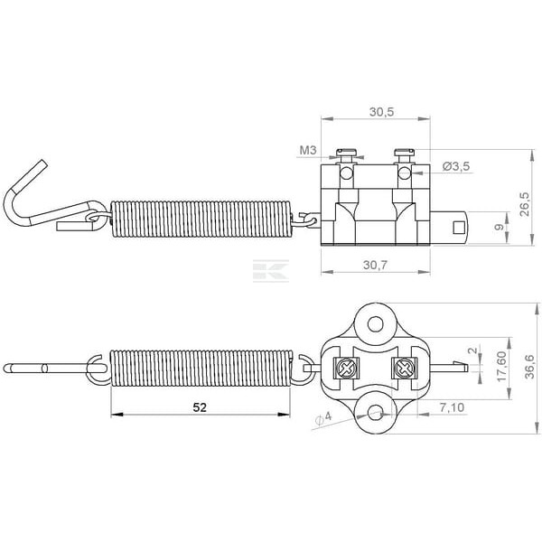 Włącznik świateł stop ze sprężyną 12V SW10008KR | Exvi