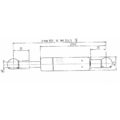 Sprężyna gazowa L214.5 mm 410N Stabilus CA703702 | Exvi