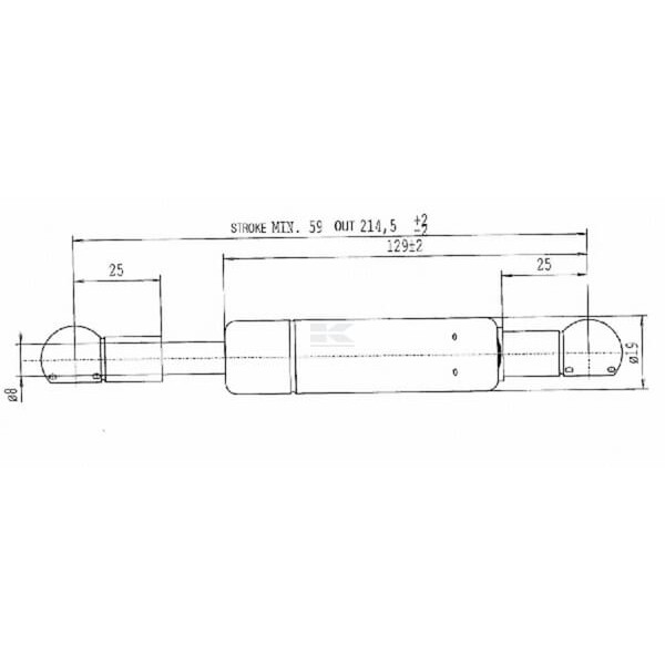 Sprężyna gazowa L214.5 mm 410N Stabilus CA703702 | Exvi
