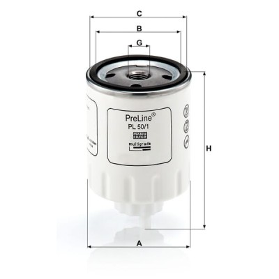 Filtr wymienny paliwa PL501 | Exvi