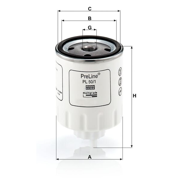 Filtr wymienny paliwa PL501 | Exvi