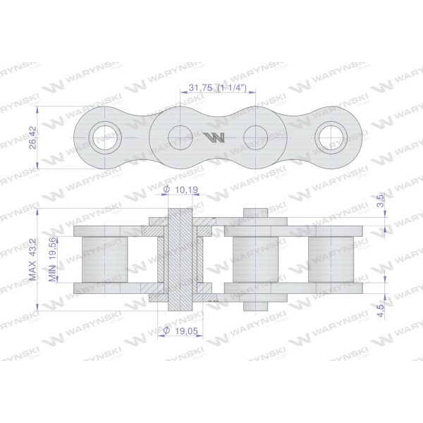 Zestaw naprawczy łańcucha 20B-1X3Ps+ K20B-1X3L+Z-1 | Exvi
