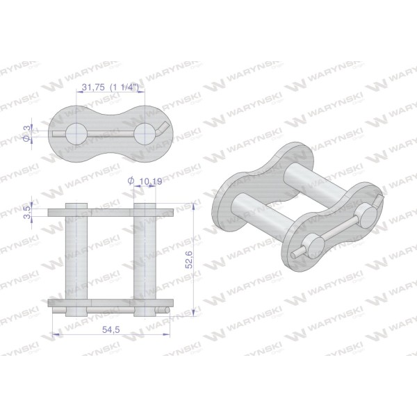 Zestaw naprawczy łańcucha 20B-1X3Ps+ K20B-1X3L+Z-1 | Exvi