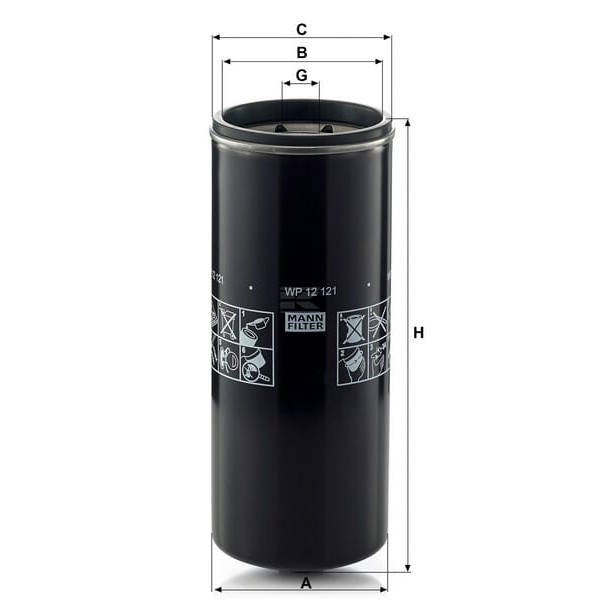 Filtr hydrauliczny WP12121 | Exvi