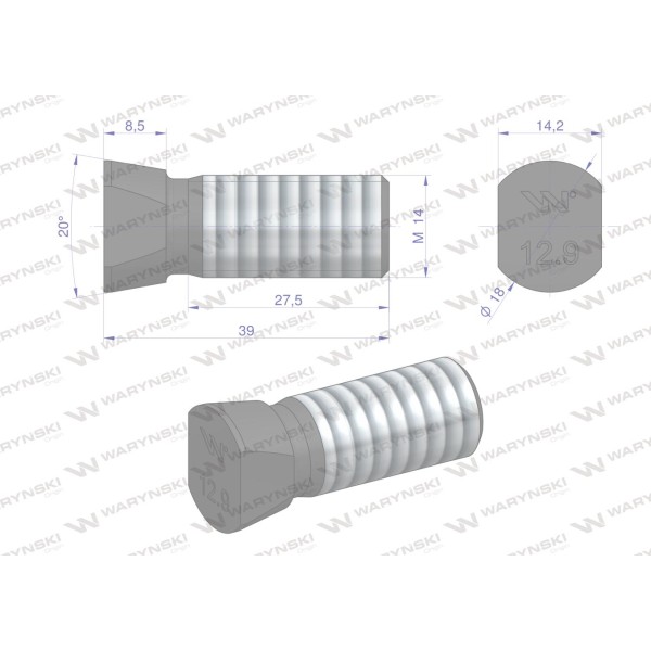 Śruba kpl. płużna oval z dwóch stron 240121439 | Exvi