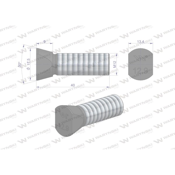 Śruba kpl. płużna oval z dwóch stron 255121240 | Exvi