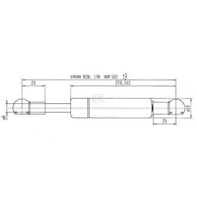 Sprężyna gazowa L502 mm 230N Stabilus CA079499 | Exvi