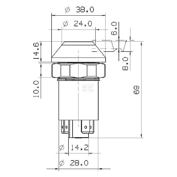 Przełącznik przyciskowy, blokada mechanizmu 11245270 | Exvi