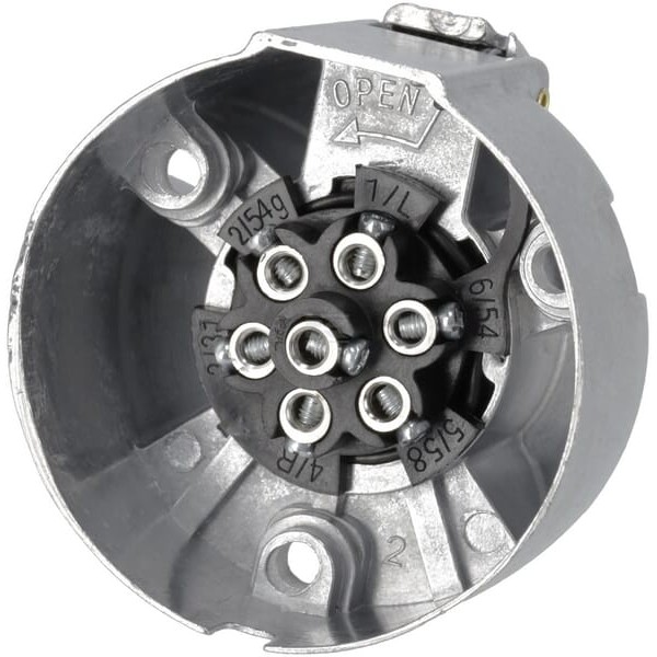 Gniazdo przyczepy 7-biegunowe, aluminiowe TR00006KR | Exvi
