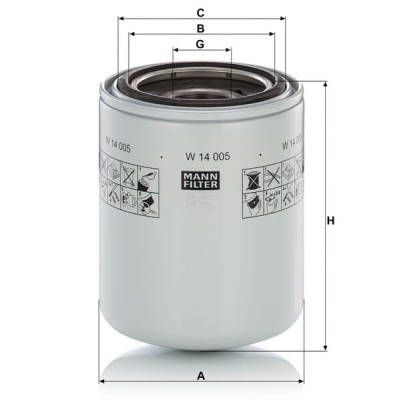 Filtr hydrauliczny W14005 | Exvi