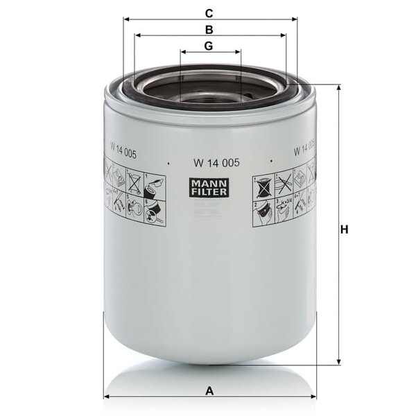 Filtr hydrauliczny W14005 | Exvi