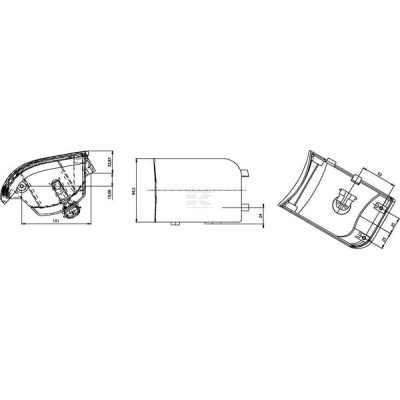 Lampa robocza, prostokątna prawa 12V 05512000 | Exvi