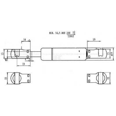 Sprężyna gazowa L200 mm 200N Stabilus CA4327ID | Exvi