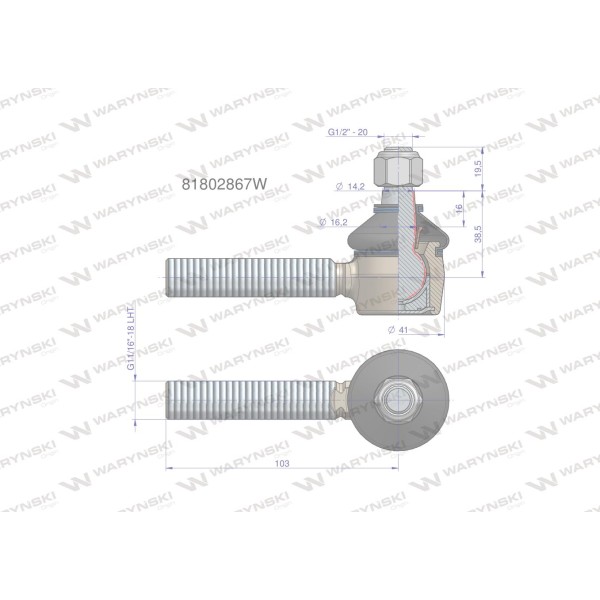 Przegub kierowniczy 11/16'L 81802867 81/80-286/7 | Exvi